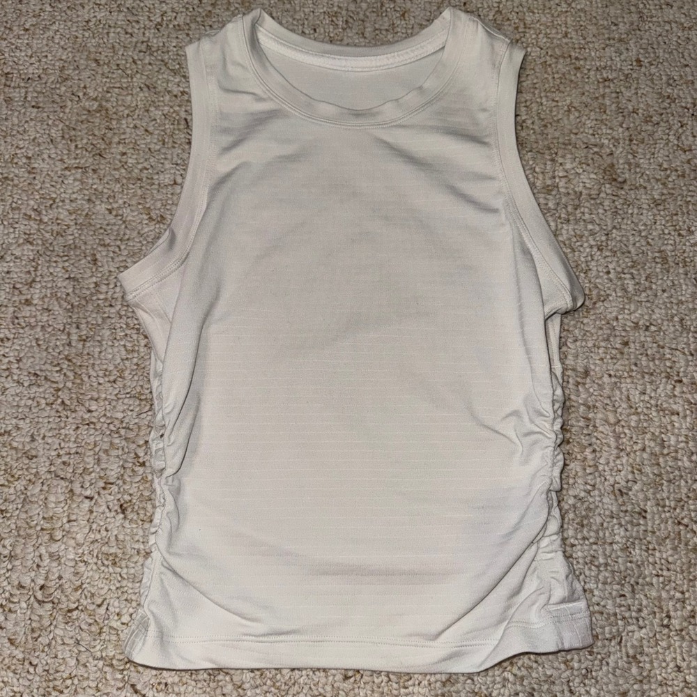 Lululemon Better Each Day Ruched Side Tank Top White Size 4 Athletic Workout